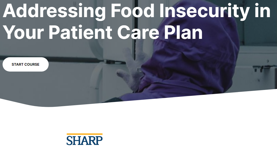 SHC Addressing Food Insecurity In Your Patient Care Plan Banner